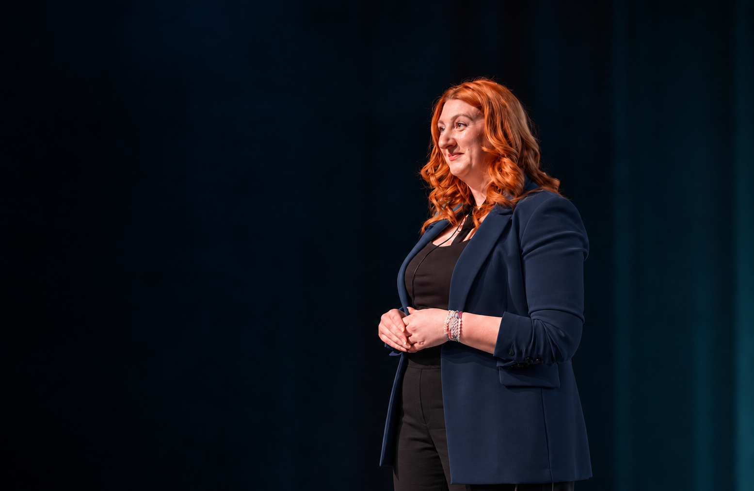 Cally Stewart speaking on stage